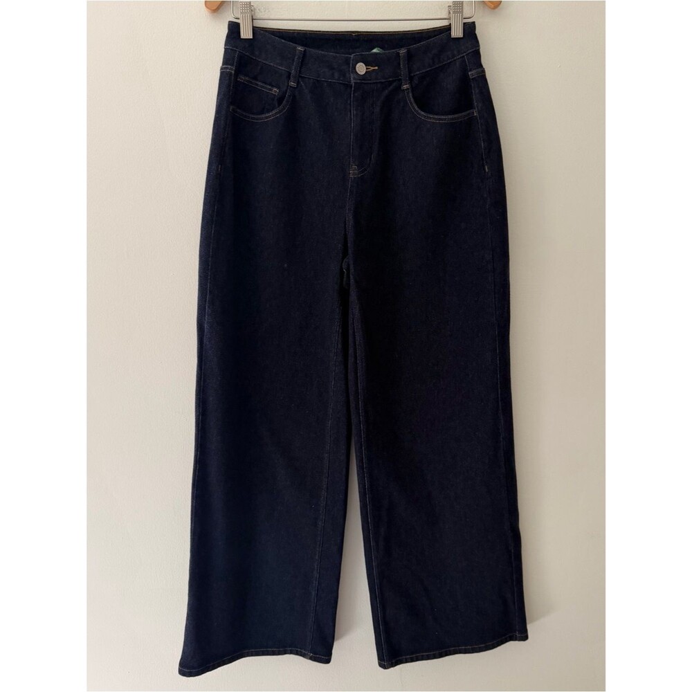 Halara Flex Jeans Wide Leg Pants Midrise Denim Blue Size Small Stretch Comfy